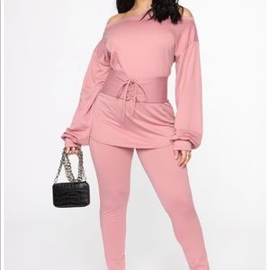 Mauve Off The Shoulder Pant Set from FASHIONNOVA